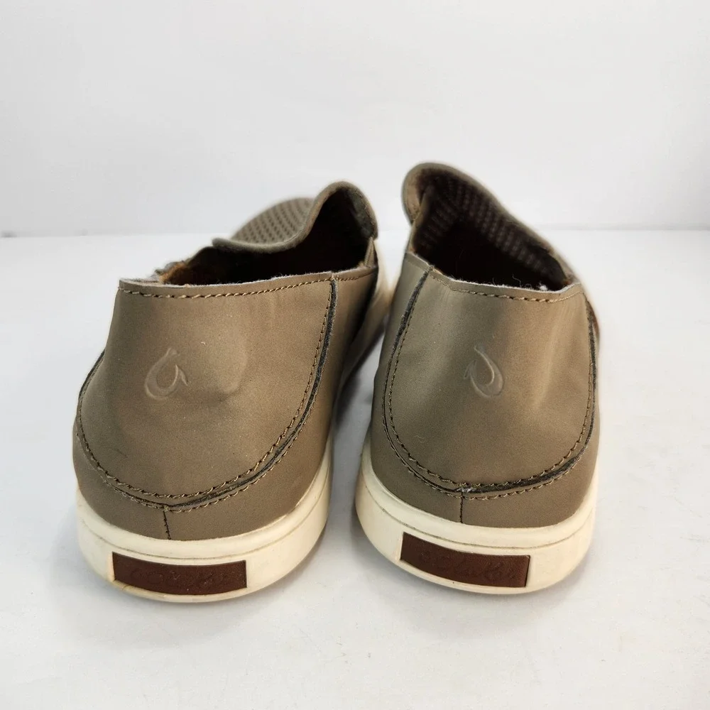 Olukai Pehuea Women's Casual Comfy Breathable  Slip-On Taupe Sneakers‎ Size 8.5